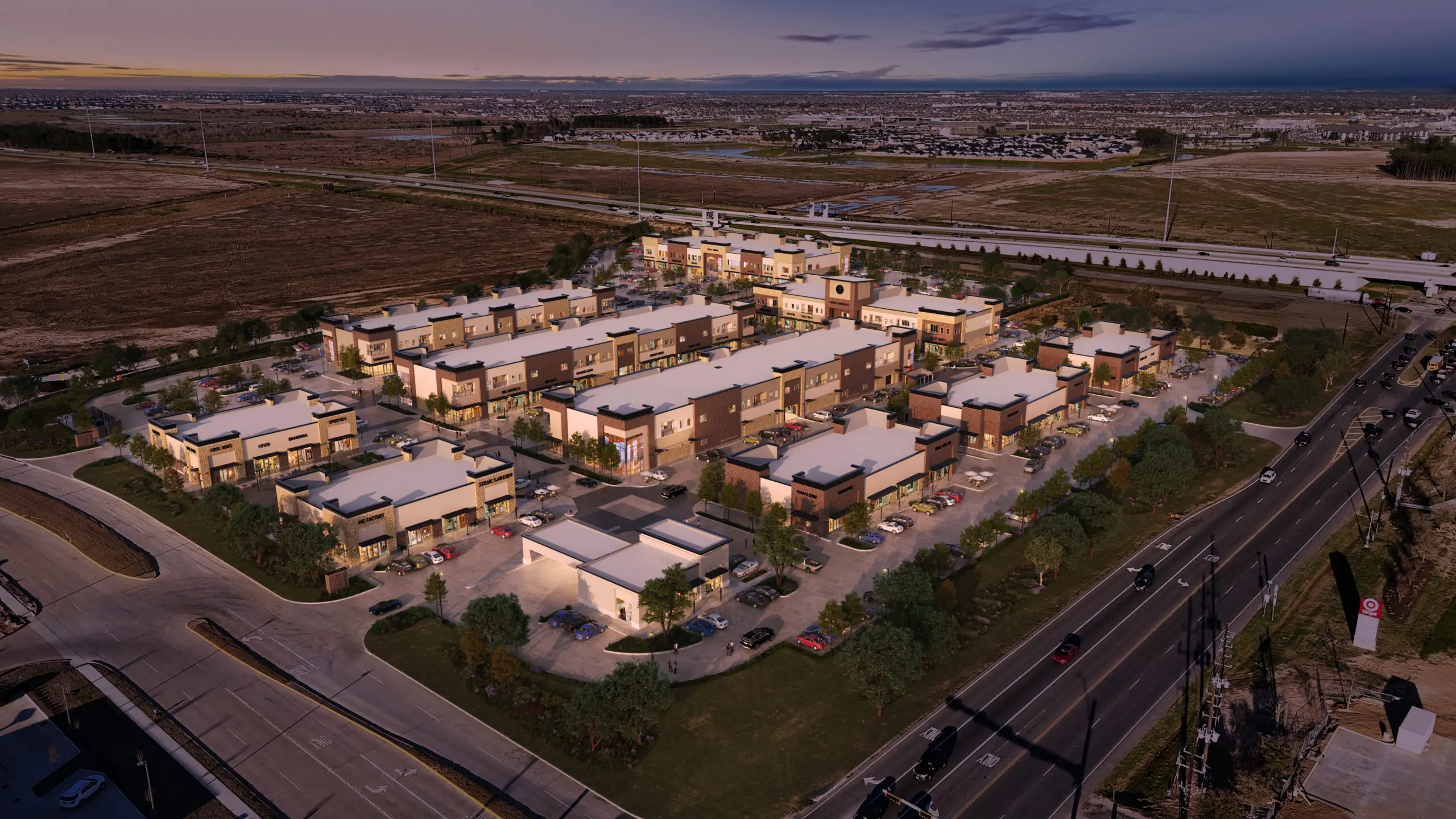 Aerial view of Austin Goodnight Ranch neighborhood