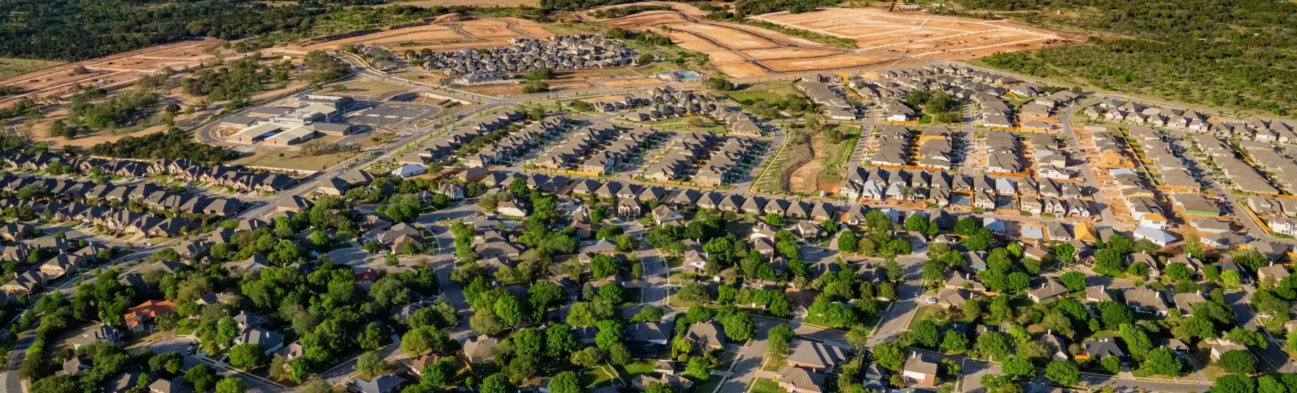 Aerial view of Austin Goodnight Ranch neighborhood