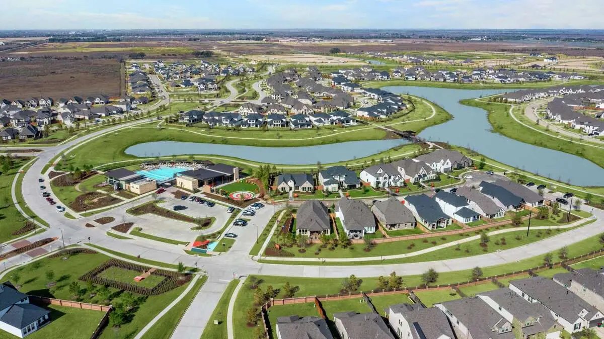 Aerial view of Austin Goodnight Ranch neighborhood